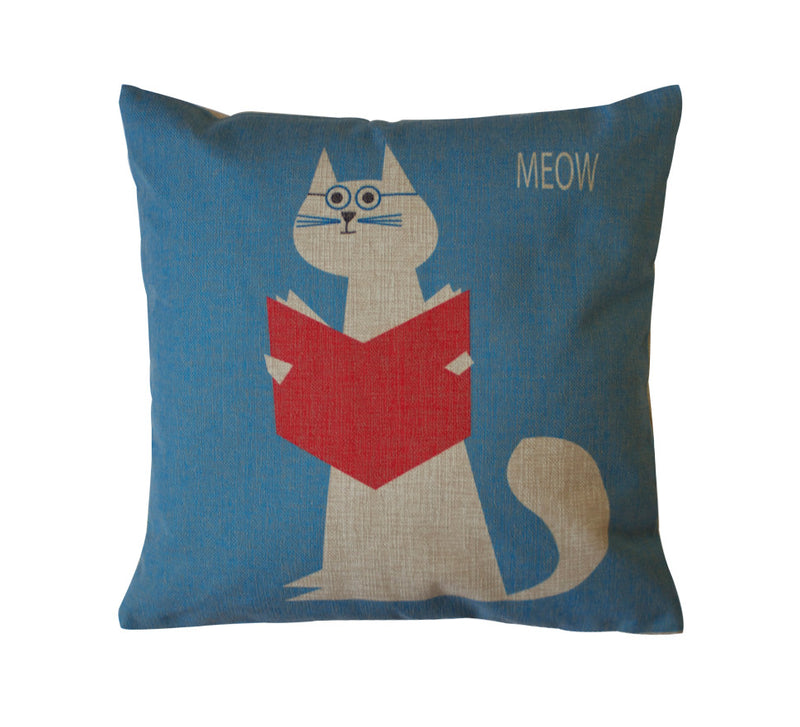 Nerd Meow Toss Pillow Cover