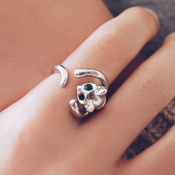 Adjustable Silver Sphynx Cat Ring by Meowingtons