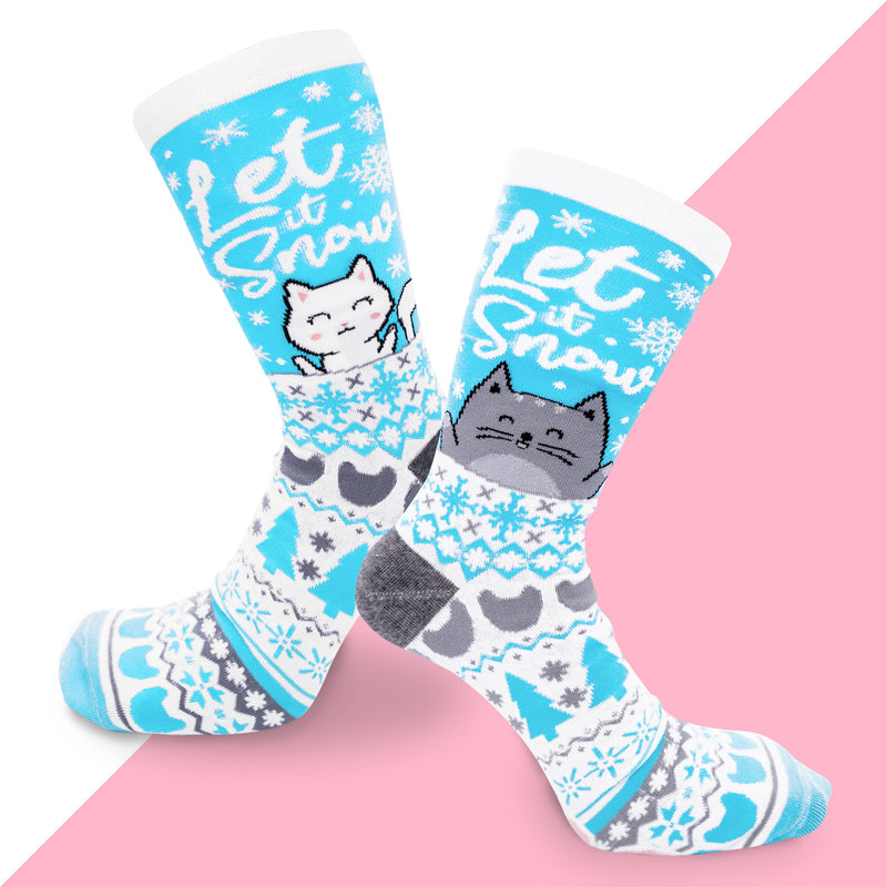 Happy Pawlidays Mix & Match Cat Socks (3-Pack)