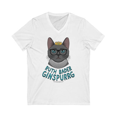 Ruth Bader Ginspurrg V-Neck Cat Shirt