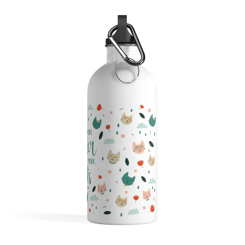 Drink More Water, Pet More Cats Water Bottle