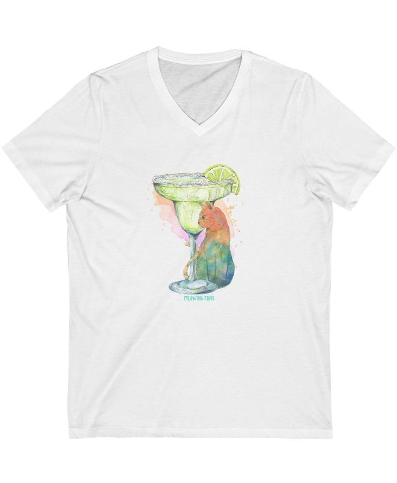 Cats & Cocktails Margarita V-Neck T-Shirt