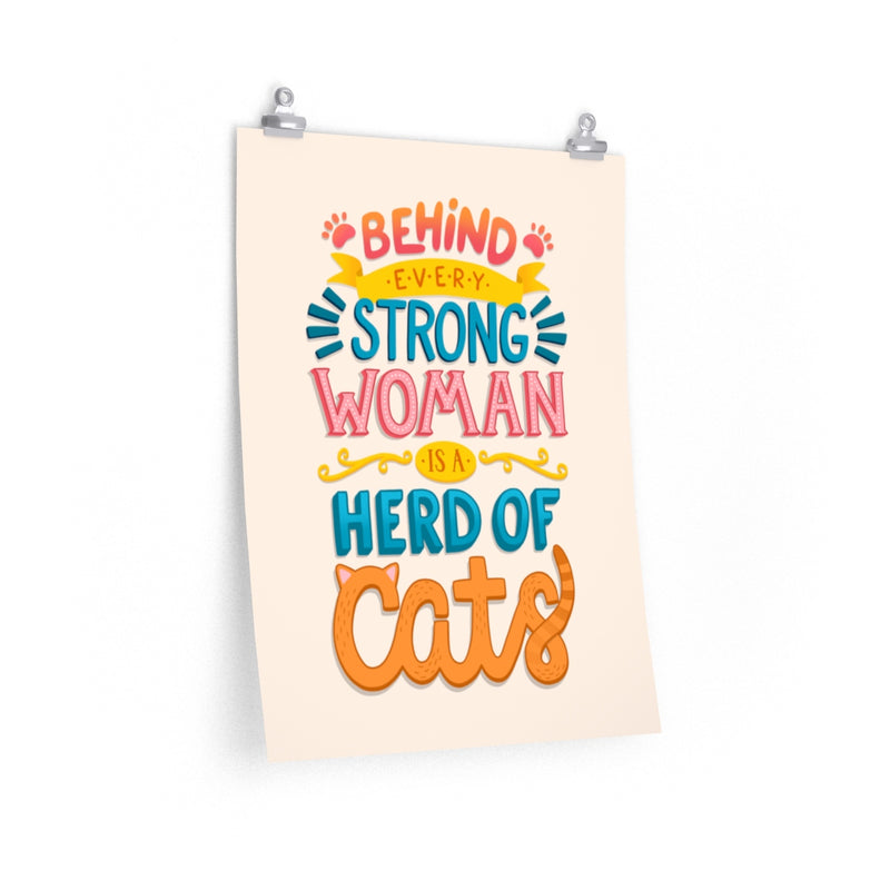 Strong Woman Cat Poster