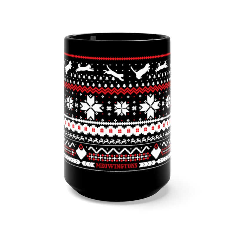 Ugly Sweater Black Cat Mug