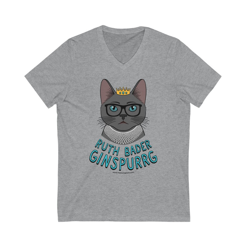 Ruth Bader Ginspurrg V-Neck Cat Shirt