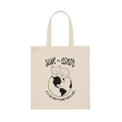 Save the Earth Cat Tote Bag