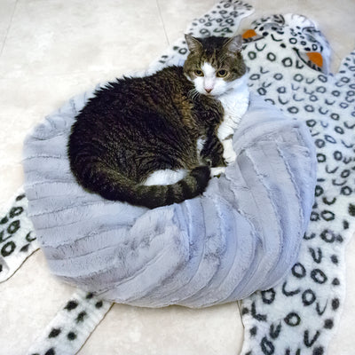 Dove Gray Luxe Pouf Cat Bed