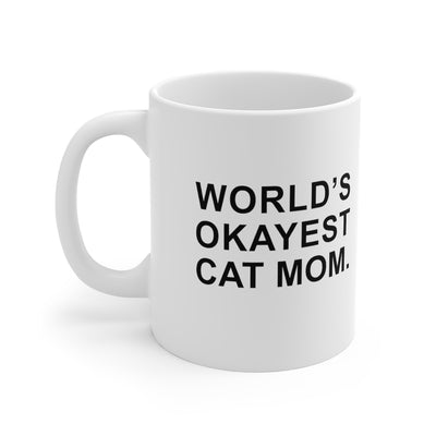 World's Okayest Cat Mom Mug
