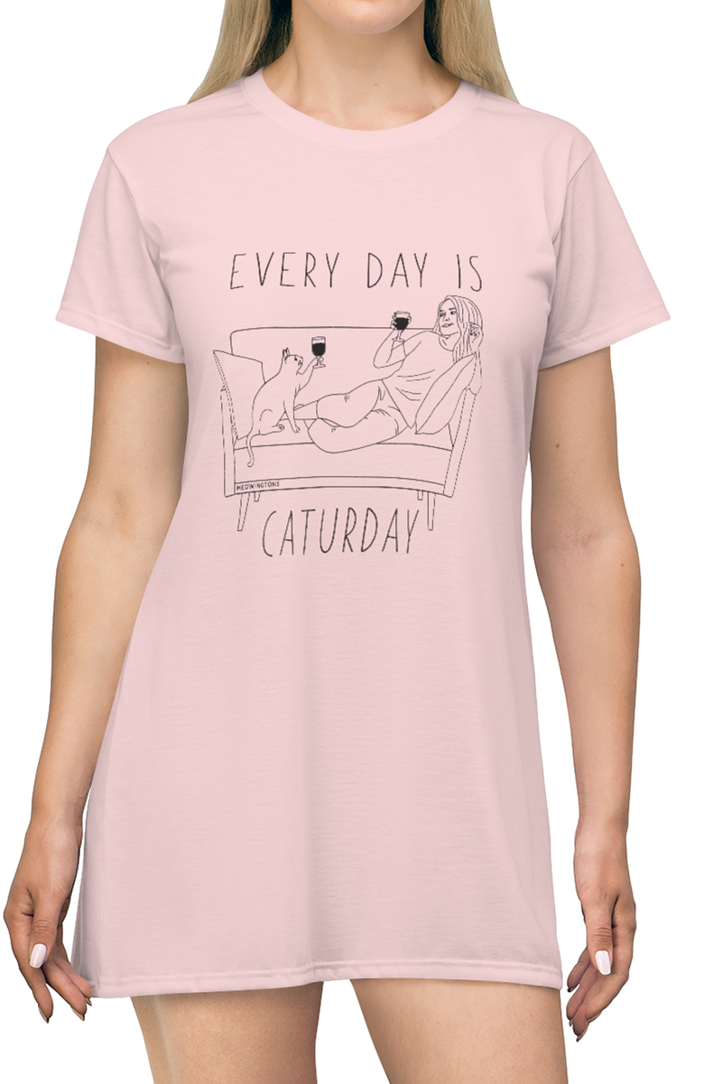 Everyday is Caturday T-Shirt Dress