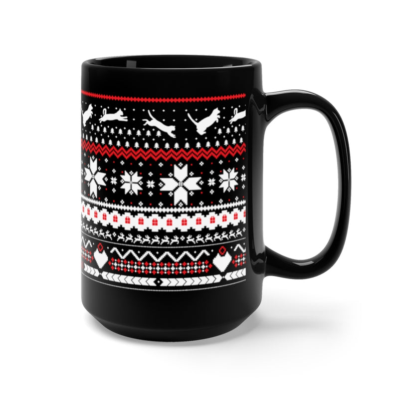 Ugly Sweater Black Cat Mug