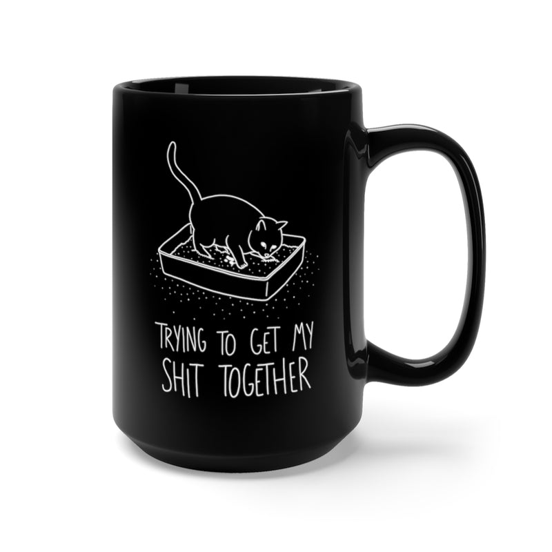 Shit Together Black Cat Mug