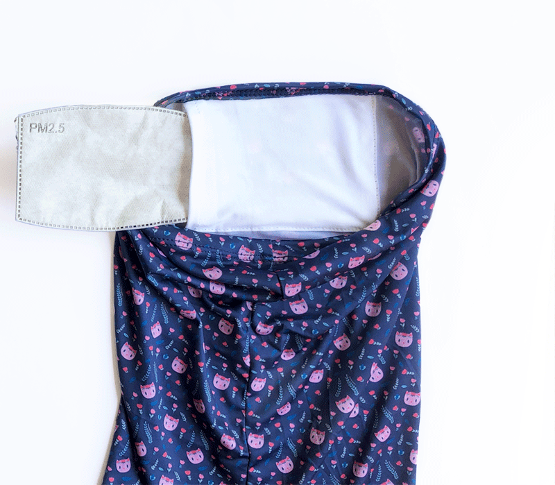 Cat Print Neck Gaiter Bundle (3 Gaiters + 9 Filters) Featuring Milton