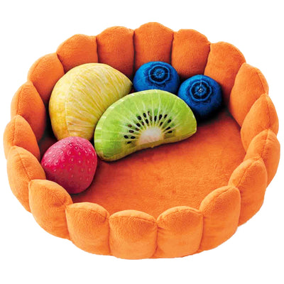 Orange Fruit Tart Cat Bed with 5 fruit cushions