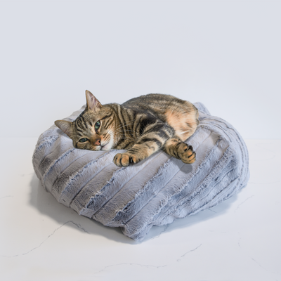 Dove Gray Luxe Pouf Cat Bed