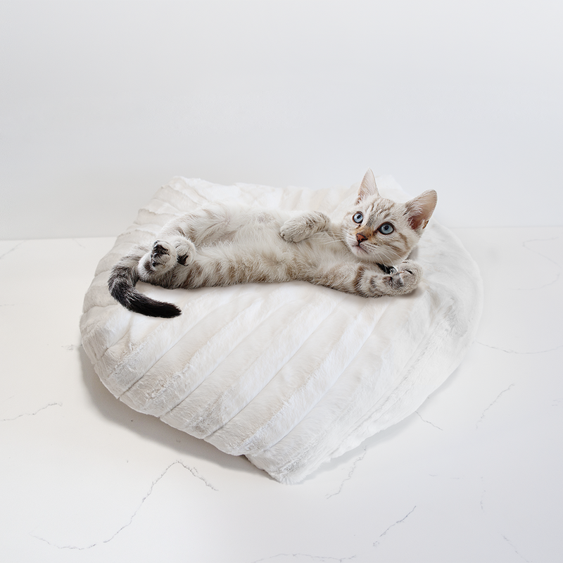 Pearl Angora Luxe Pouf Cat Bed