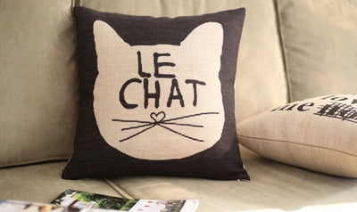 Le Chat Toss Pillow Case - Cat Themed by Meowingtons