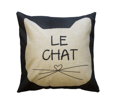 Le Chat Toss Pillow Case - Cat Themed by Meowingtons