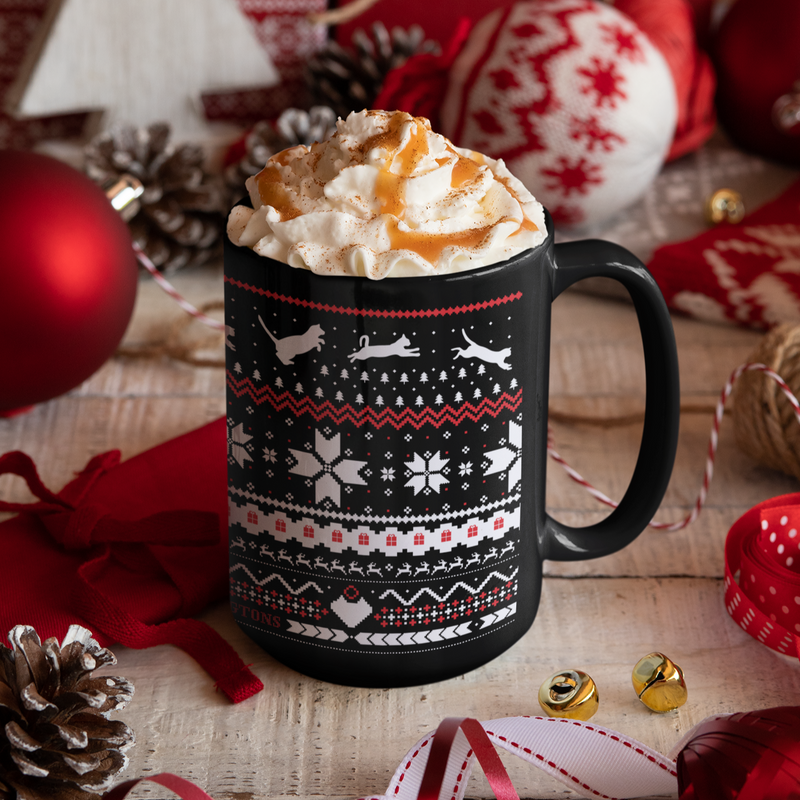 Ugly Sweater Black Cat Mug