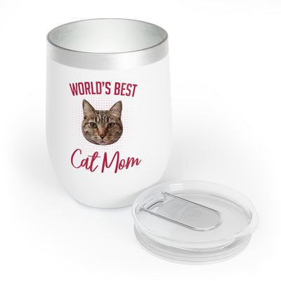 Custom Print Your Cat World's Best Cat Mom Wine Tumbler