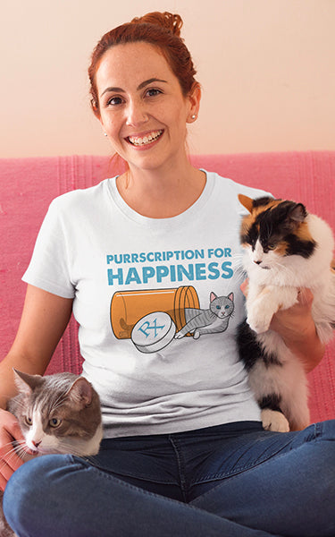 Purrscription for Happiness Cat T-Shirt