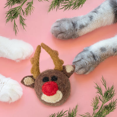 Organic Wool Reindeer Cat Toy