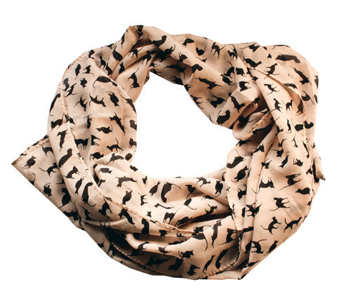 A Liittle Tree- Cutie Cat Print Lady Soft Scarf (Black