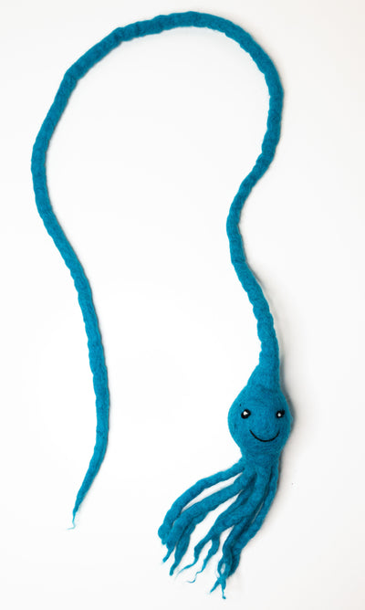 Organic Wool Sea Monster Rattle Teaser Cat Toy