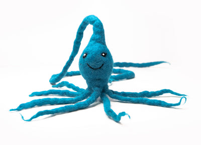 Organic Wool Sea Monster Rattle Teaser Cat Toy