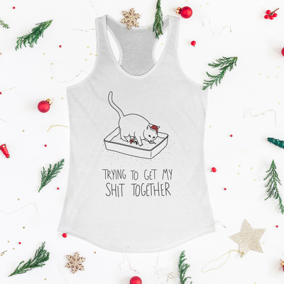 Santa's Little Helper Shit Together Racerback Tank Top